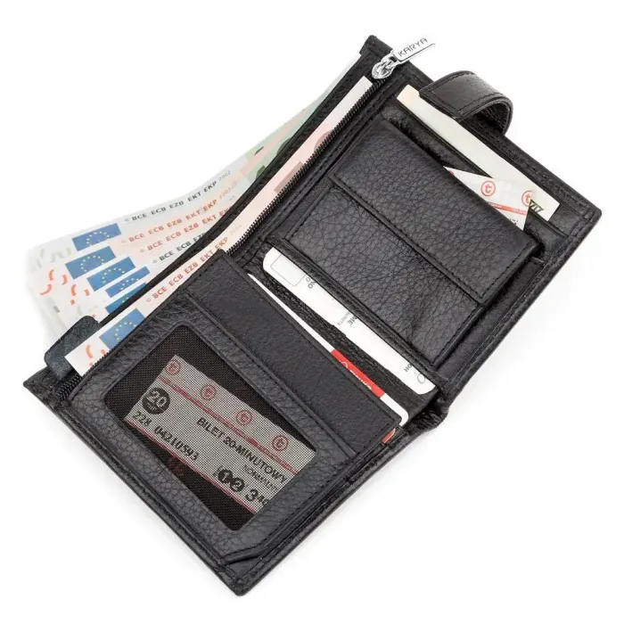 Портмоне вертикальне KARYA 17119 Чорна шкіра