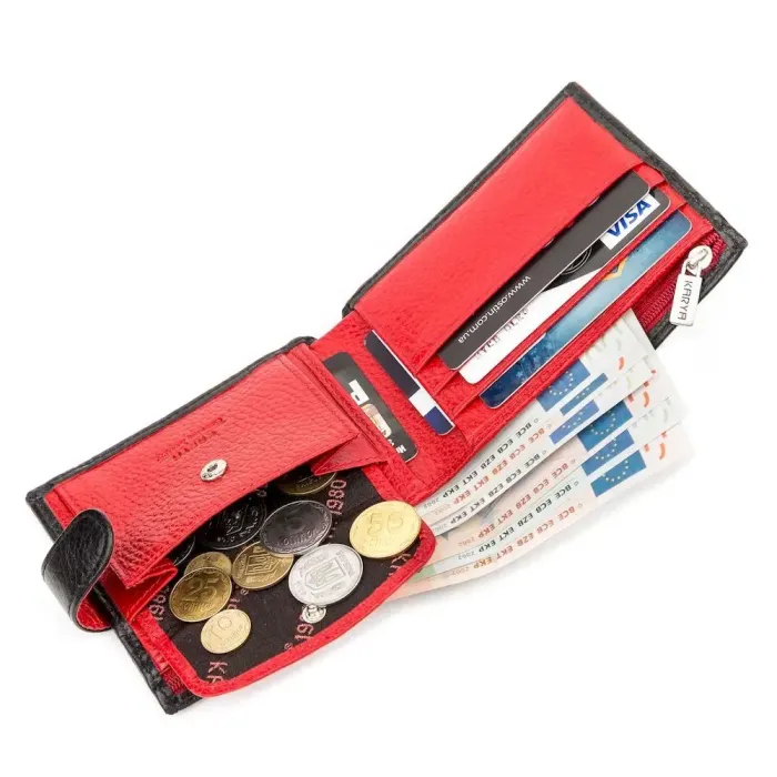 Портмоне вертикальне KARYA 17120 шкіра Чорне