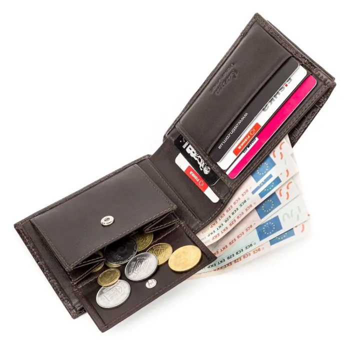 Портмоне чоловіче KARYA 17124 шкіряне Коричневе