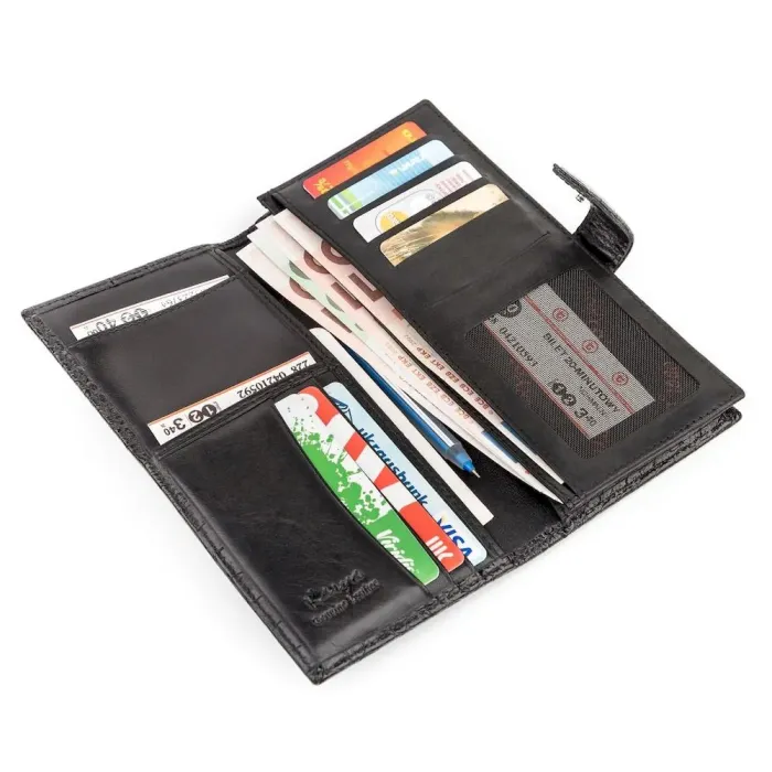 Портмоне вертикальне KARYA 17138 шкіра Чорне