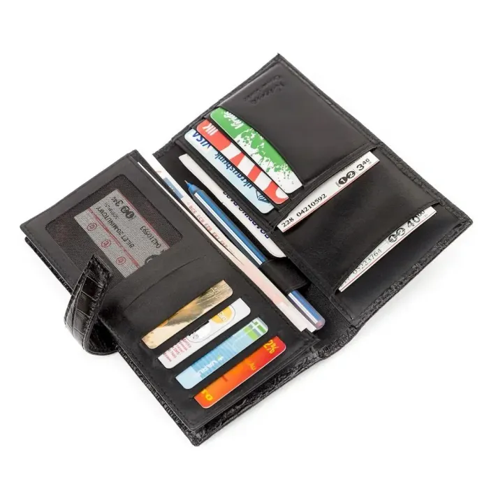 Портмоне вертикальне KARYA 17138 шкіра Чорне