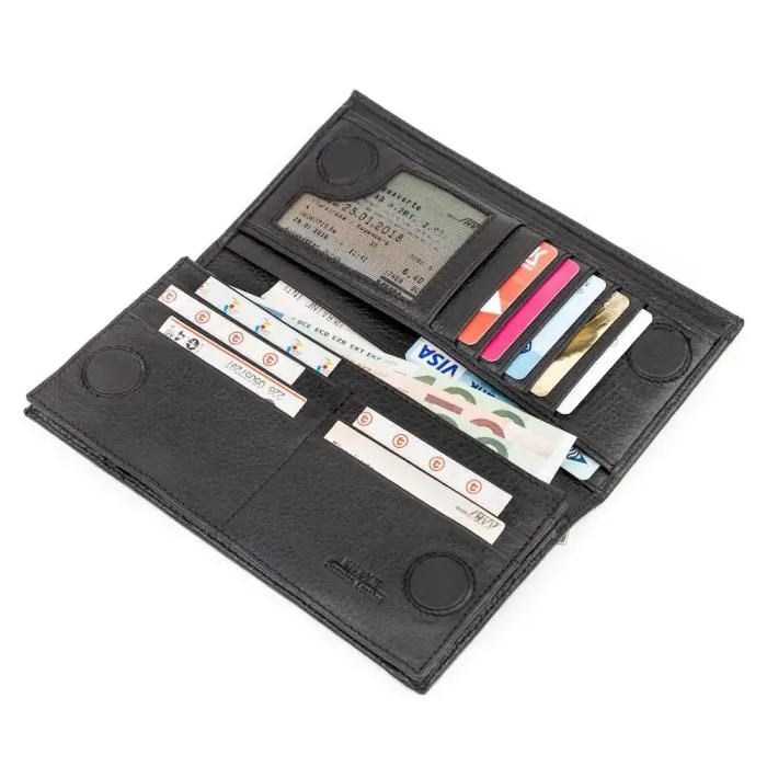 Портмоне вертикальне KARYA 17139 Чорна шкіра