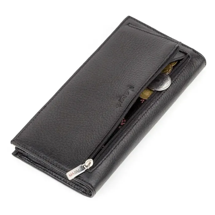 Портмоне вертикальне KARYA 17139 Чорна шкіра