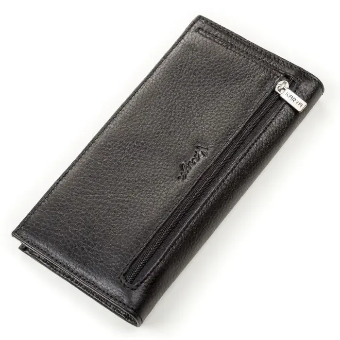 Портмоне вертикальне KARYA 17139 Чорна шкіра