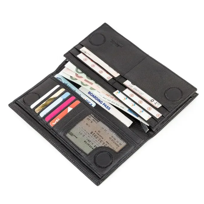 Портмоне вертикальне KARYA 17139 Чорна шкіра