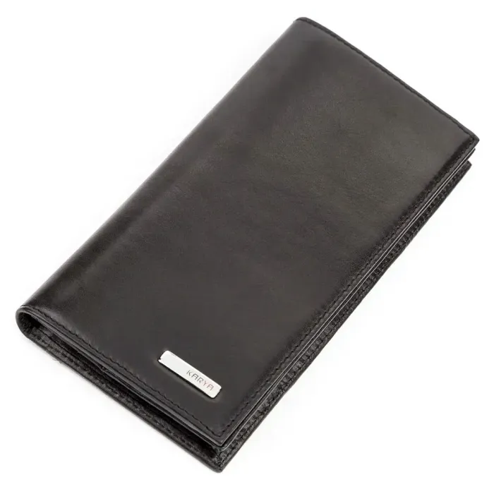 Портмоне вертикальне KARYA 17140 шкіра Чорне