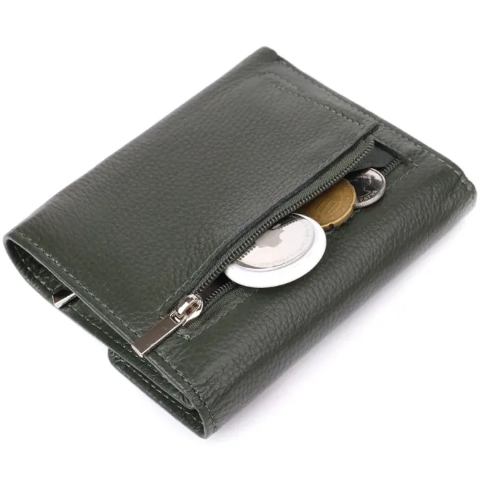 Жіночий гаманець середнього розміру із натуральної шкіри ST Leather 23074 Зелений