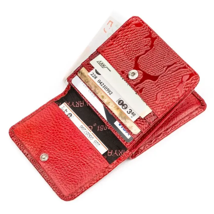 Гаманець компактний KARYA 17172 шкіряний Червоний