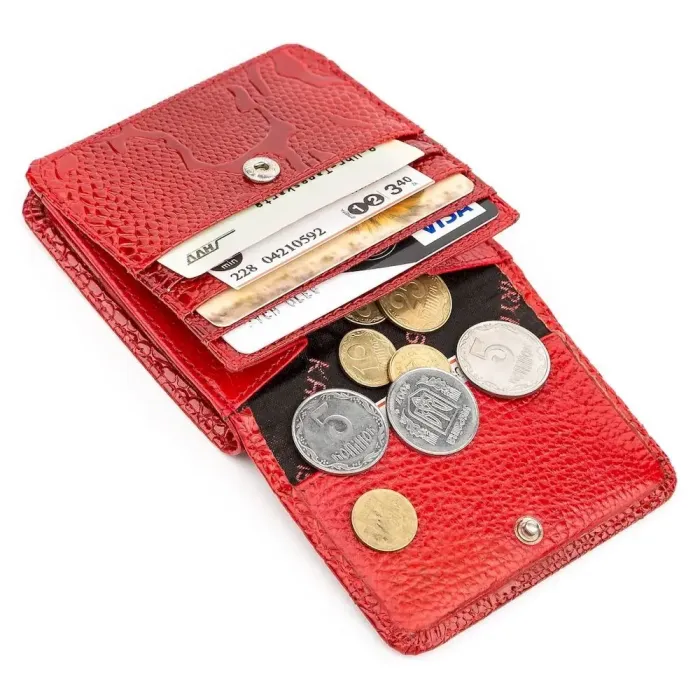 Гаманець компактний KARYA 17172 шкіряний Червоний