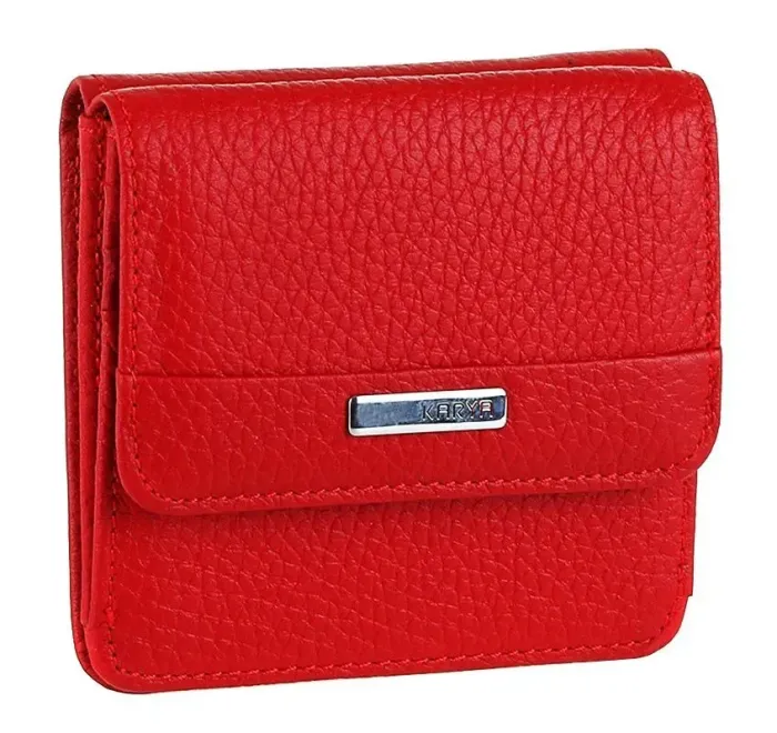 Кошелек компактный KARYA 17174 кожаный Красный