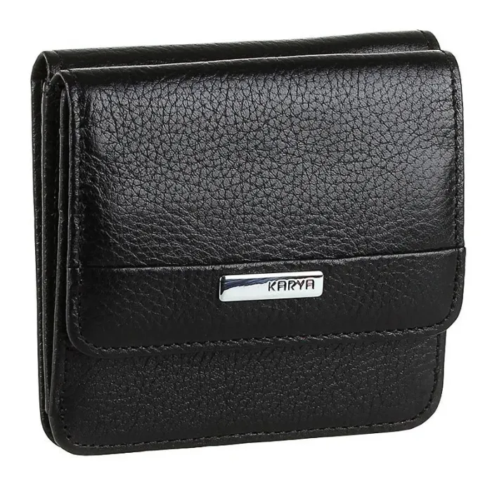 Кошелек компактный KARYA 17175 кожаный Черный