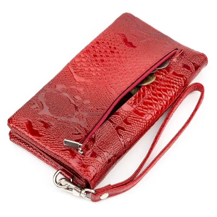 Жіночий клатч KARYA 17191 шкіряний Червоний