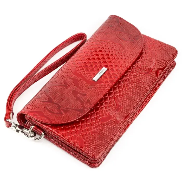 Жіночий клатч KARYA 17191 шкіряний Червоний