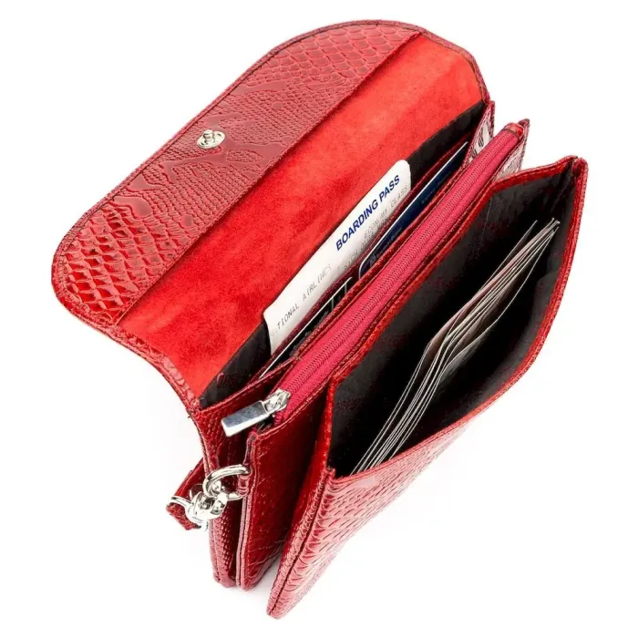 Жіночий клатч KARYA 17191 шкіряний Червоний