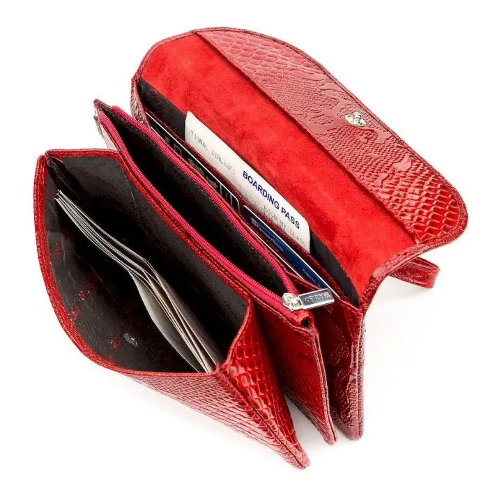 Жіночий клатч KARYA 17191 шкіряний Червоний