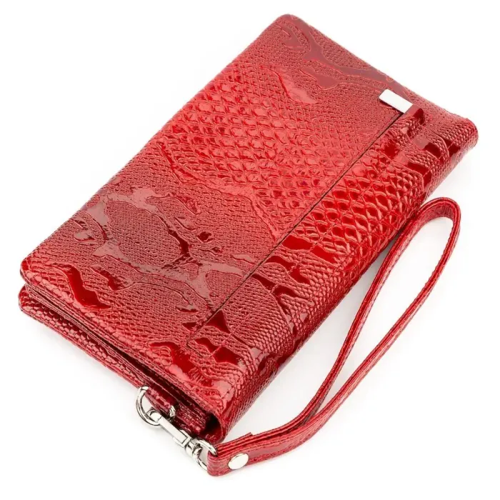 Жіночий клатч KARYA 17191 шкіряний Червоний