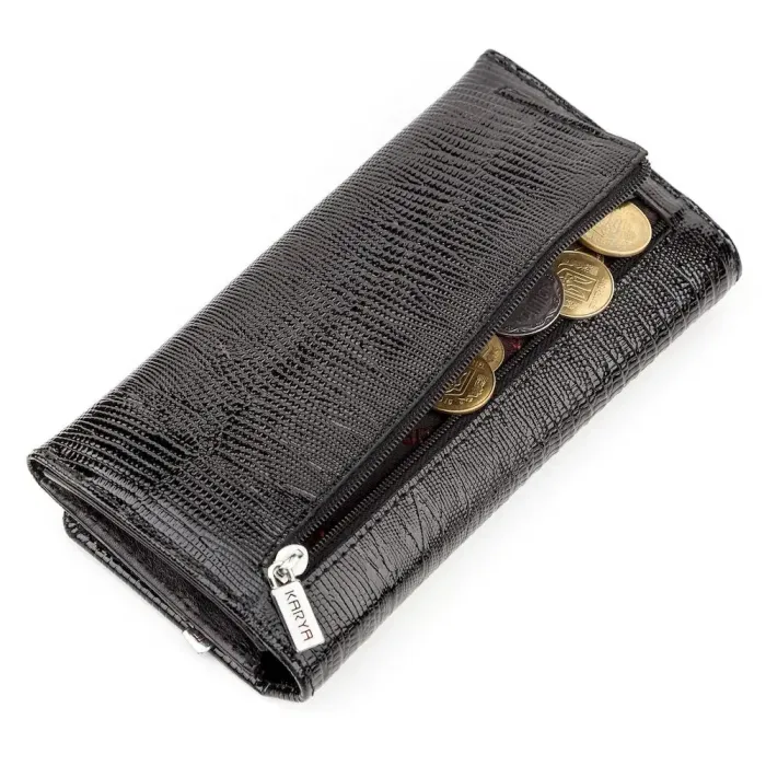 Гаманець жіночий KARYA 17195 шкіряний Чорний