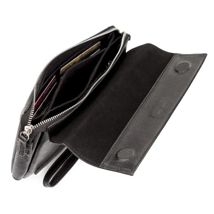 Барсетка мужская KARYA 17197 кожаная Черная