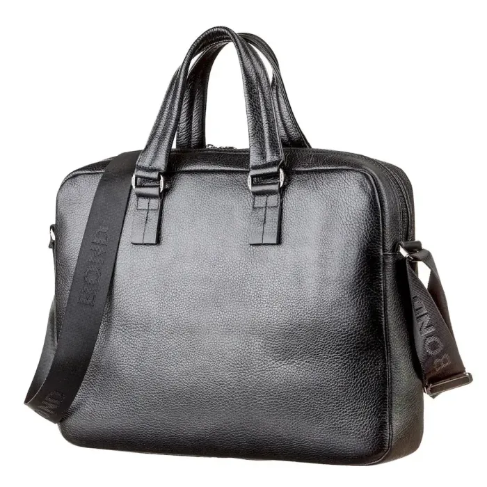 Сумка чоловіча Bond 17218 шкіряна Чорна