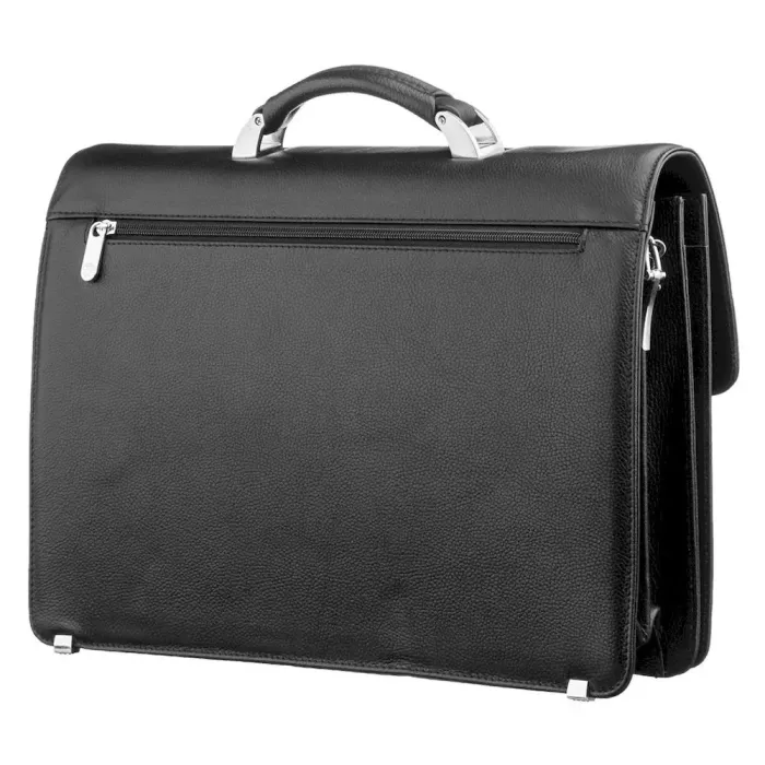 Чоловічий портфель KARYA 17268 шкіряний Чорний флотар