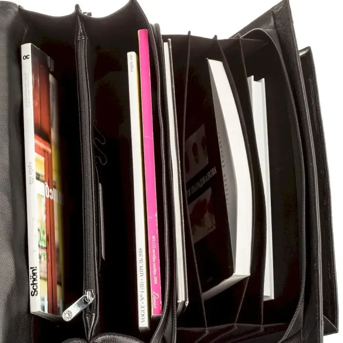 Чоловічий портфель KARYA 17268 шкіряний Чорний флотар