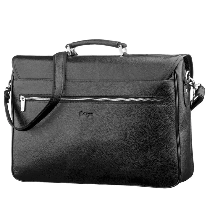 Чоловічий портфель KARYA 17275 шкіряний Чорний флотар