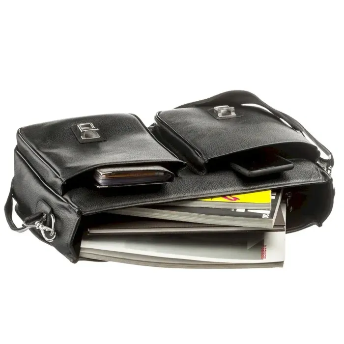 Чоловічий портфель KARYA 17275 шкіряний Чорний флотар