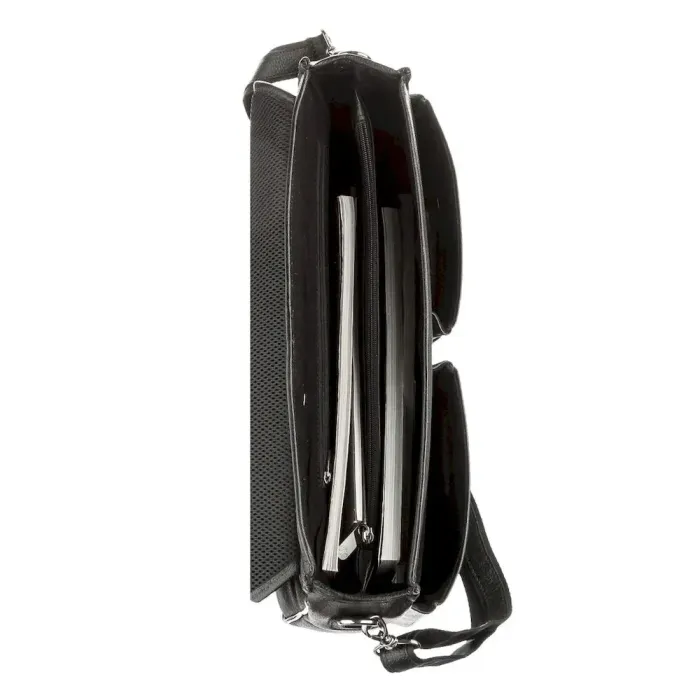 Чоловічий портфель KARYA 17275 шкіряний Чорний флотар