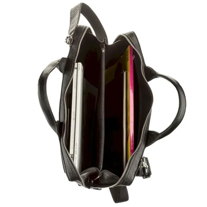 Сумка чоловіча KARYA 17276 шкіряна Чорна флотар