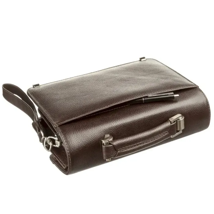 Барсетка чоловіча з натуральної шкіри KARYA 17281 Коричнева