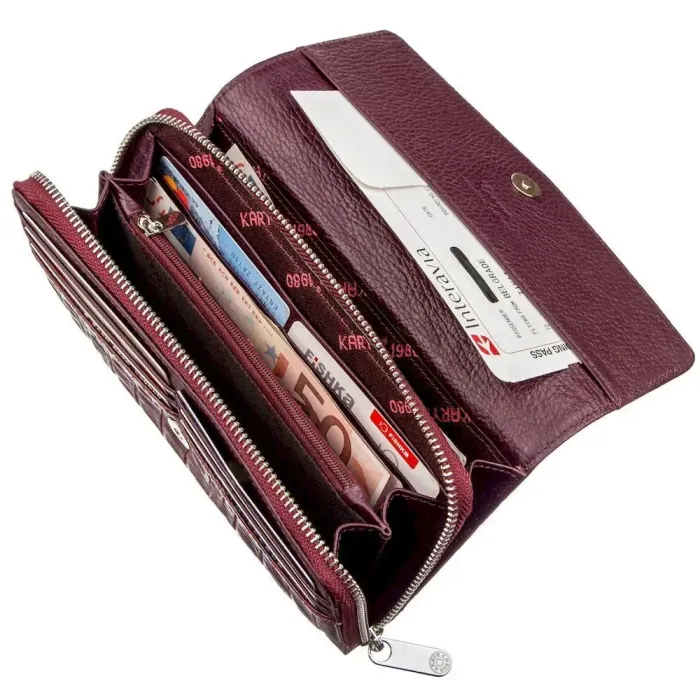 Кошелек женский KARYA 17353 кожаный Бордовый