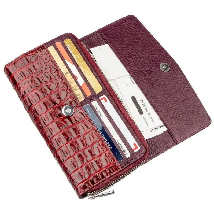 Кошелек женский KARYA 17353 кожаный Бордовый