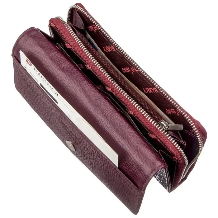 Кошелек женский KARYA 17353 кожаный Бордовый