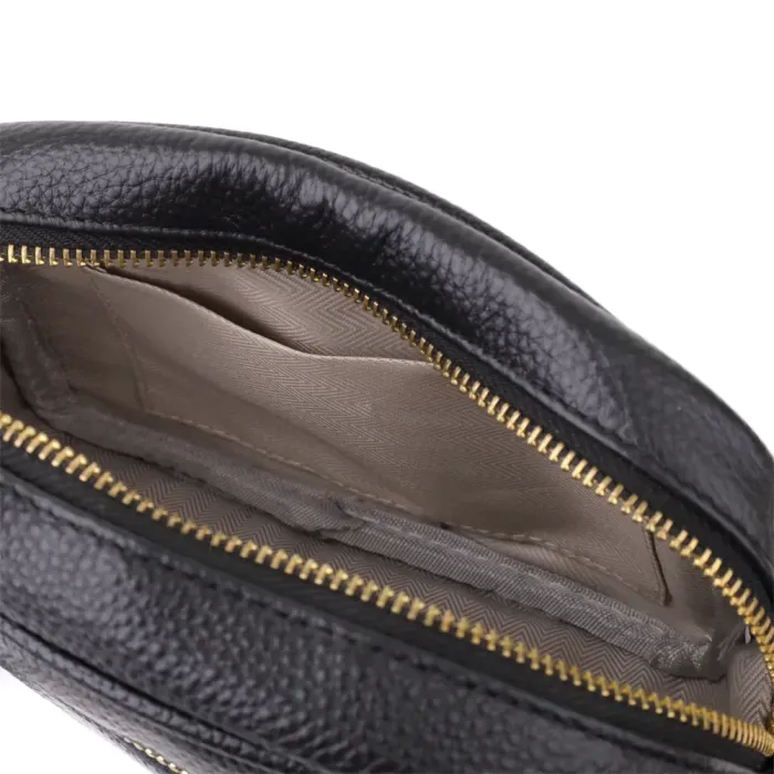 Компактна стьобана сумка для жінок з натуральної шкіри Vintage 22894 Чорний