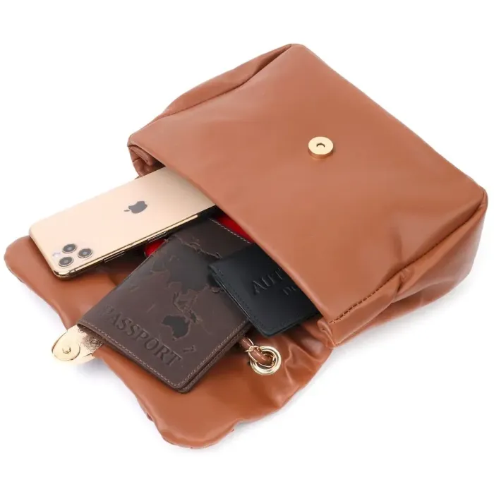 Оригінальна сумка жіноча з еко-шкіри Vintage 18711 Коричневий