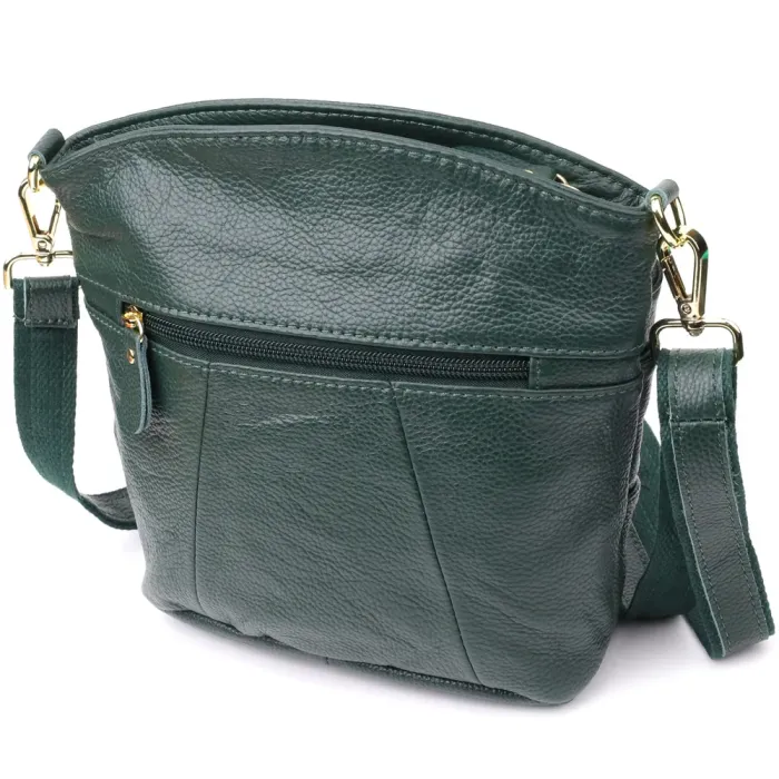 Компактна жіноча сумка з натуральної шкіри 15120 Vintage Зелений