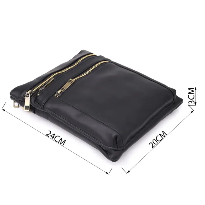 Повсякденна чоловіча сумка з натуральної шкіри Vintage 23037 Чорний