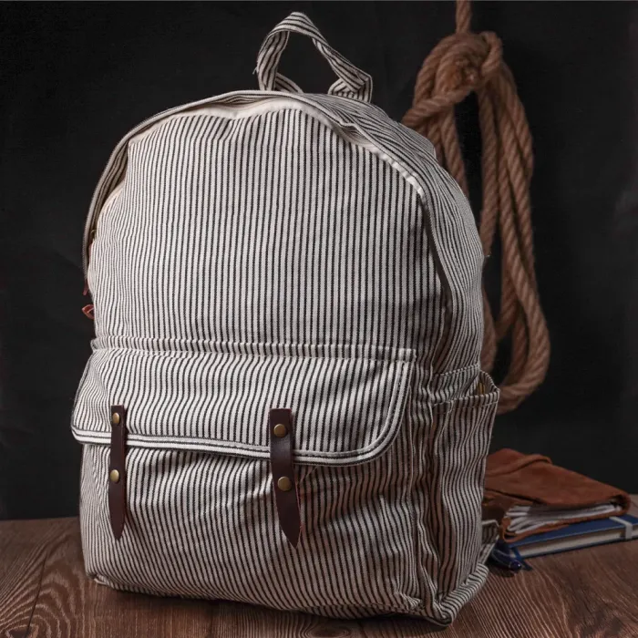 Літній жіночий рюкзак з якісного текстилю Vintage 15077 Молочний