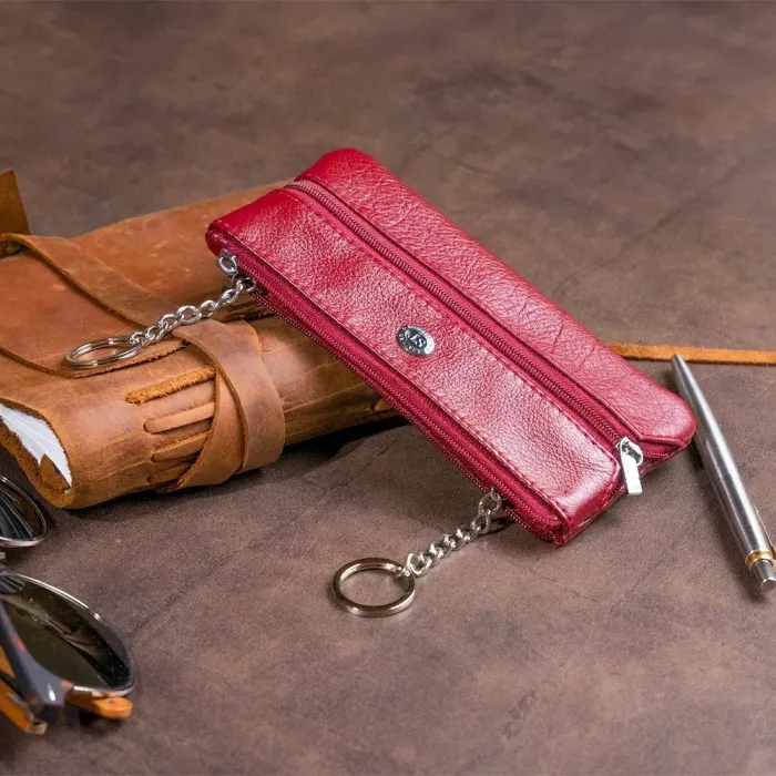 Ключниця-гаманець з кишенькою жіноча ST Leather 19352 Бордова
