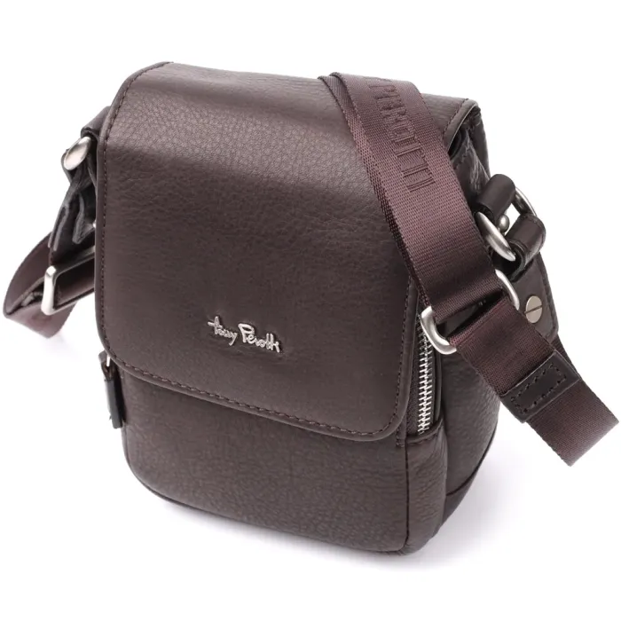 Компактна чоловіча сумка з м'якої натуральної шкіри Tony Perotti 20844_1 (9027-12.5 moro) Коричневий