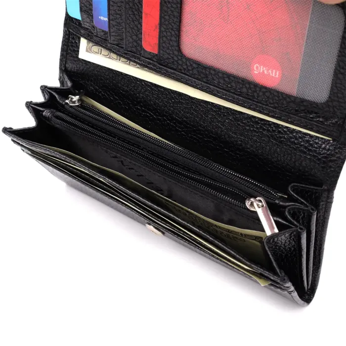 Класичний жіночий гаманець з натуральної шкіри CANPELLINI 20872_1 Чорний