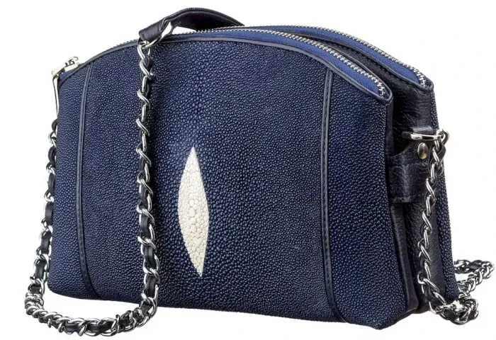 Сумка женская STINGRAY LEATHER 18218 из натуральной кожи морского ската Синяя