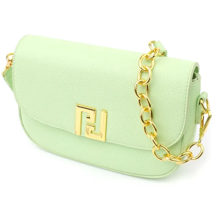 Напівкругла жіноча сумка з екошкіри Vintage 15148 Салатовий