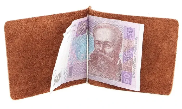 Затискач для грошей GRANDE PELLE 00226 Коричневий