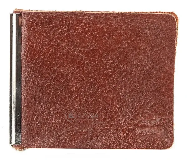 Затискач для грошей GRANDE PELLE 00226 Коричневий