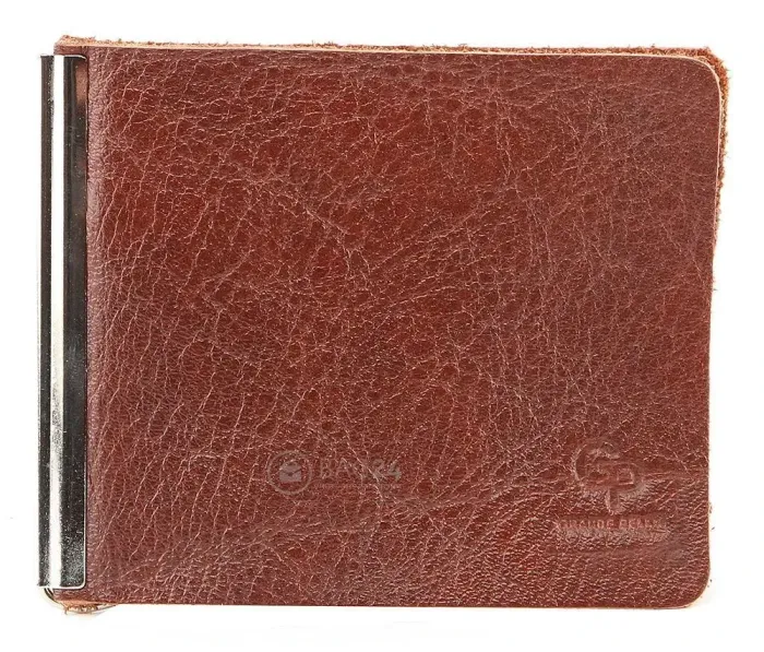 Затискач для грошей GRANDE PELLE 00226 Коричневий