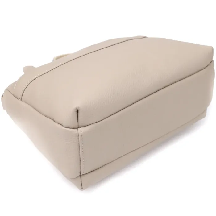 Елегантна жіноча сумка з натуральної шкіри з жорсткою основою Vintage 22985 Сірий