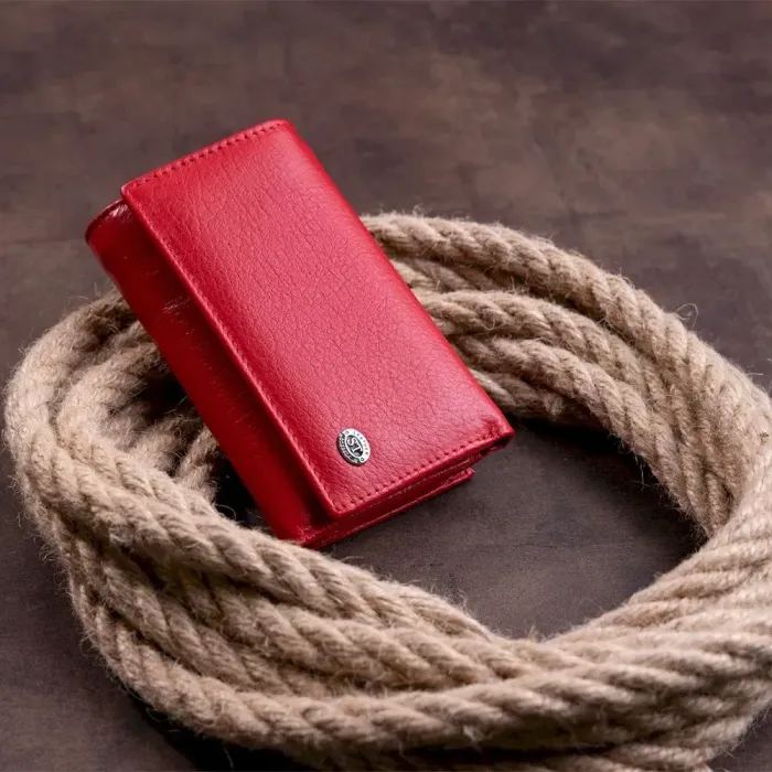 Гаманець горизонтальний із монетником на блискавці жіночий ST Leather 19358 Червоний