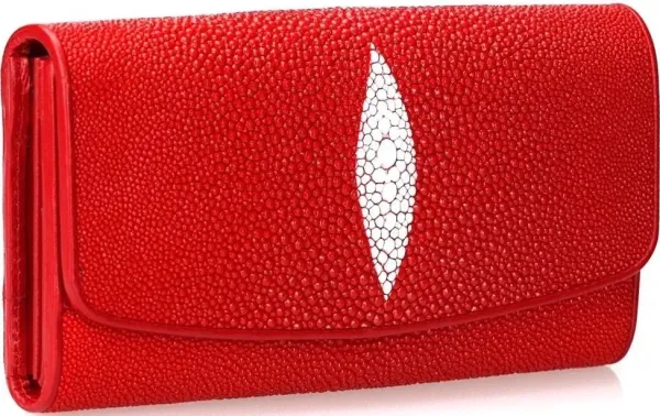 Гаманець жіночий STINGRAY LEATHER 18030 із натуральної шкіри морського ската Червоний