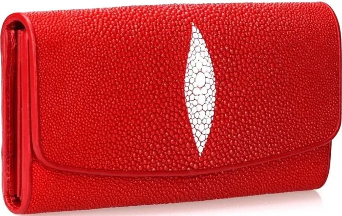 Гаманець жіночий STINGRAY LEATHER 18030 із натуральної шкіри морського ската Червоний